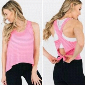 Zyia Active Womens Size XXXL Pink Nimbus Split Back Tank Top NEW Workout Barbie